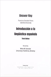Answer Key with Workbook for Introduccion a la Linguistica Espanola