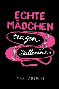 Echte Mädchen Tragen Ballerinas Notizbuch