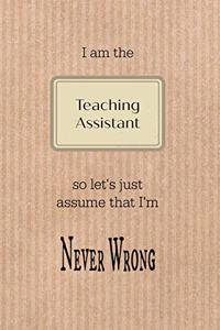 I Am the Teaching Assistant So Let's Just Assume That I'm Never Wrong