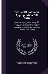 District of Columbia Appropriation Bill, 1920