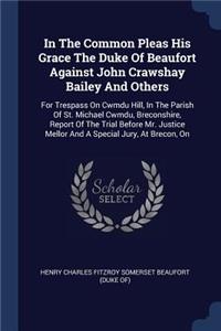 In The Common Pleas His Grace The Duke Of Beaufort Against John Crawshay Bailey And Others