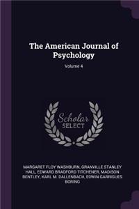 American Journal of Psychology; Volume 4