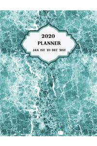 2020 Planner Weekly and Monthly Marble Green