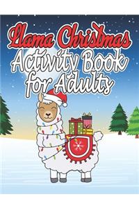 Llama Christmas Activity Book For Adults