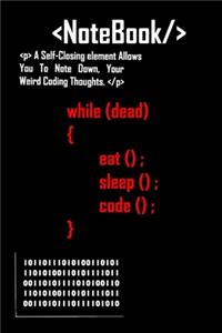 While Dead Eat Sleep Code Coding Journal