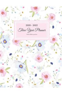 Trust in God. 2020 - 2022 Three Year Planner with Bible quotes.