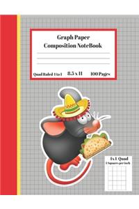 Graph Composition Notebook 4 Squares per inch 4x4 Quad Ruled 4 to 1 / 8.5 x 11 100 Sheets