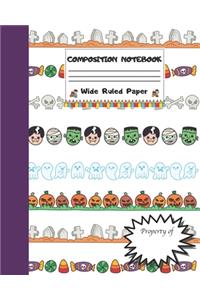 Composition Notebook Wide Ruled Paper