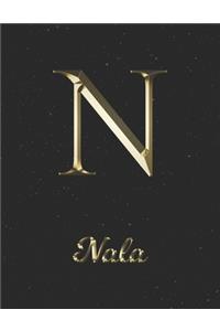 Nala: 1 Year Daily Planner (12 Months) - Yellow Gold Effect Letter N Initial First Name - 2020 - 2021 - 365 Pages for Planning - January 20 - December 20 