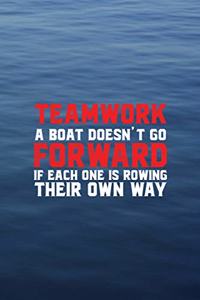 Teamwork A Boat Doesn't Go Forward If Each One Is Rowing Their Own Way