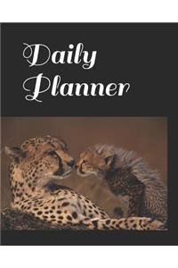 Daily Planner: Cheetah Mom and Baby Themed Daily Planner 365 Days 8 X 10