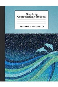 Graphing Composition Notebook 5x5 Grid 100 Sheets
