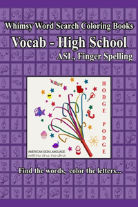 Whimsy Word Search, Vocab High School, ASL