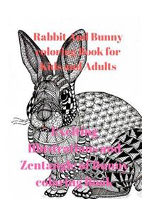 Rabbit And Bunny coloring Book for Kids and Adults