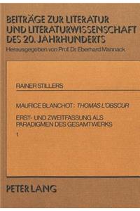 Maurice Blanchot: Thomas l'Obscur