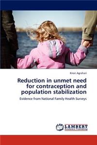 Reduction in unmet need for contraception and population stabilization