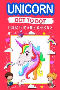 Unicorn Dot to Dot Book for Kids Ages 4-8