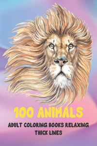 Adult Coloring Books Relaxing - Animals - Thick Lines