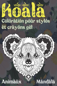 Coloration pour stylos et crayons gel - Mandala - Animaux - Koala