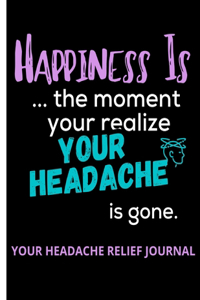 Happiness Is... the moment your realize Your Headache is gone: Headache relief & Migraine &#9134; Relaxing coloring book for headache relief