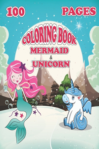 mermaid unicorn coloring book