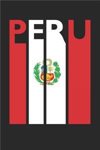 Vintage Peru Notebook - Retro Peru Planner - Peruvian Flag Diary - Peru Travel Journal
