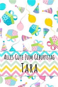 Alles Gute zum Geburtstag Tara: Kariertes Notizbuch mit 5x5 Karomuster für deinen personalisierten Vornamen