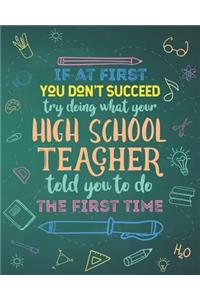 If At First You Don't Succeed Try Doing What Your High School Teacher Told You To Do The First Time
