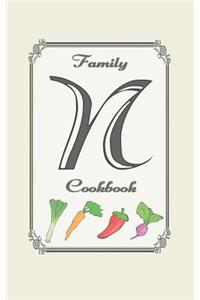 Family Cookbook: Monogram initial N - Blank cookbooks to write in