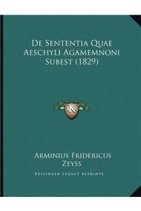 De Sententia Quae Aeschyli Agamemnoni Subest (1829)