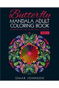 Butterfly Mandala Adult Coloring Book Vol 2