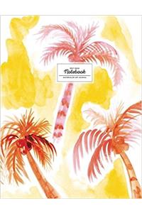 Dot Grid Notebook - Watercolor Art Journal: Yellow Orange Large
