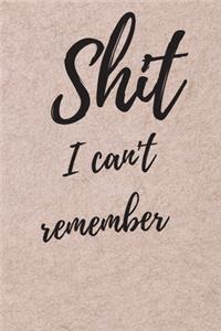 Shit I Can't Remember