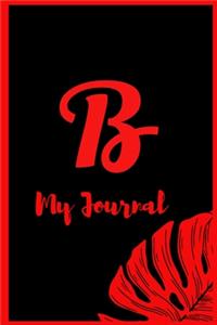Red and Black Journal with B initial