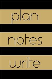 Gold and Black Striped Plan Notes Write Three in One Journal