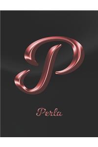 Perla: 1 Year Weekly Planner with Note Pages (12 Months) - Black Marble Rose Gold Pink Effect Letter P - 2020 - 2021 - Week Planning - Monthly Appointment 