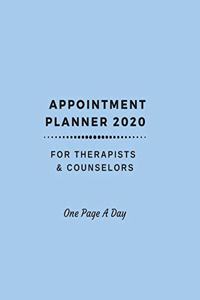 Appointment Planner 2020 For Therapists & Counselors