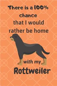 There is a 100% chance that I would rather be home with my Rottweiler