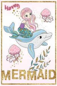 Haven Mermaid: Wide Ruled Composition Book Diary Lined Journal