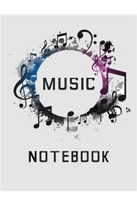 Music Notebook: Lined/Ruled Paper and Staff, Lyric Diary and Manuscript Paper for Songwriters and Musicians
