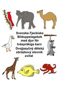 Svenska-Tjeckiska Bilduppslagsbok med djur för tvåspråkiga barn
