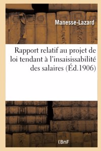 Rapport Relatif Au Projet de Loi Tendant À l'Insaisissabilité Des Salaires