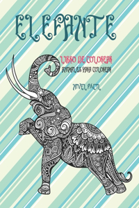 Libro de colorear - Nivel fácil - Animales para colorear - Elefante