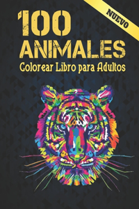 Libro Colorear para Adultos 100 Animales