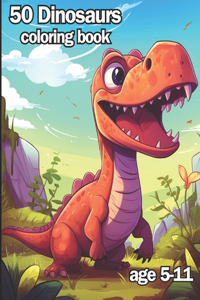 50 dinosaurs coloring book