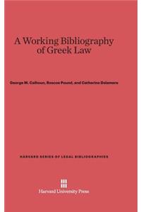 Working Bibliography of Greek Law