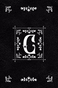 Scandinavian Design Floral Monogram Daily Journal Notebook - Letter C