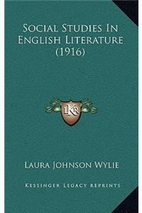 Social Studies in English Literature (1916)