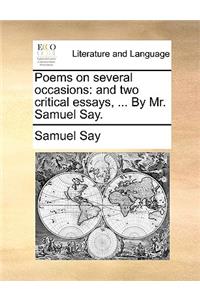 Poems on Several Occasions