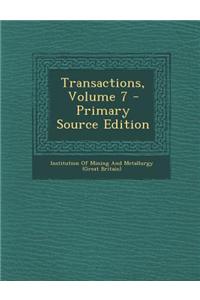 Transactions, Volume 7